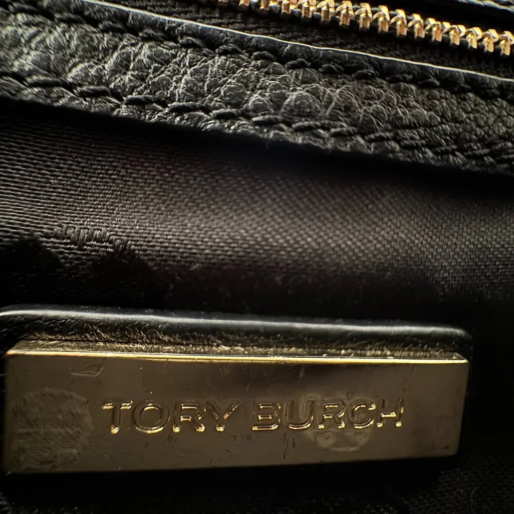 Tory Burch Britten Combo Crossbody Bag in Black Pebbled Leather